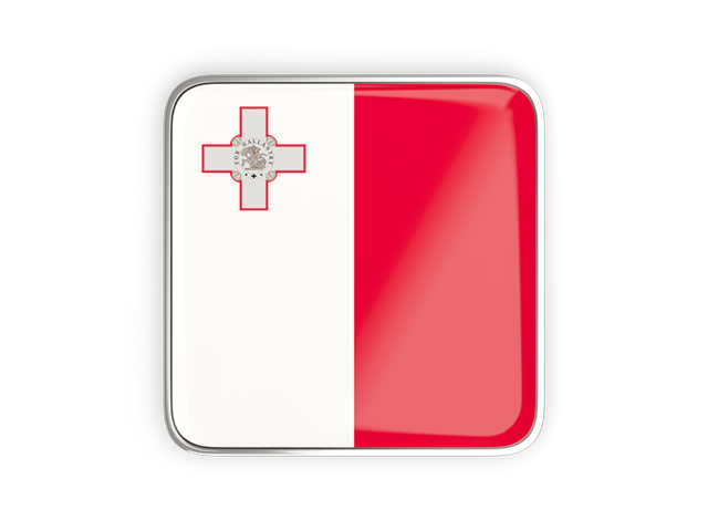 Square icon with metallic frame. Download flag icon of Malta at PNG format