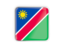 Namibia. Square icon with metallic frame. Download icon.
