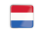 Netherlands. Square icon with metallic frame. Download icon.