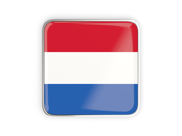 Square icon with metallic frame. Download flag icon of Netherlands at PNG format