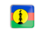 New Caledonia. Square icon with metallic frame. Download icon.