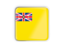 Niue. Square icon with metallic frame. Download icon.