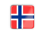 Norway. Square icon with metallic frame. Download icon.