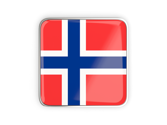 Square icon with metallic frame. Download flag icon of Norway at PNG format