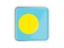 Palau. Square icon with metallic frame. Download icon.
