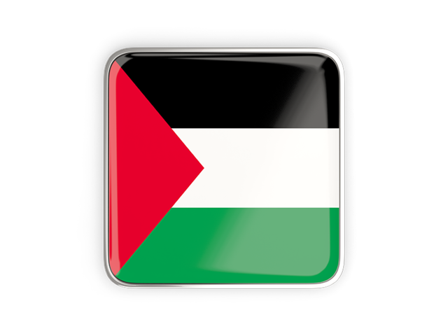 Square icon with metallic frame. Download flag icon of Palestinian territories at PNG format