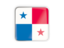 Panama. Square icon with metallic frame. Download icon.