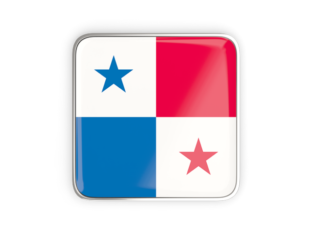 Square icon with metallic frame. Download flag icon of Panama at PNG format