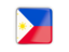 Philippines. Square icon with metallic frame. Download icon.