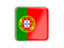 Portugal. Square icon with metallic frame. Download icon.