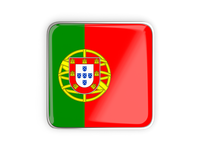 Квадратная иконка с металлической рамкой. Скачать флаг. Португалия