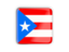 Puerto Rico. Square icon with metallic frame. Download icon.