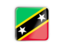 Saint Kitts and Nevis. Square icon with metallic frame. Download icon.