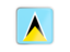 Saint Lucia. Square icon with metallic frame. Download icon.
