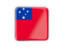 Samoa. Square icon with metallic frame. Download icon.