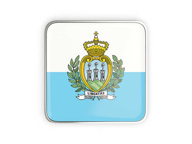 Square icon with metallic frame. Download flag icon of San Marino at PNG format