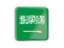 Saudi Arabia. Square icon with metallic frame. Download icon.