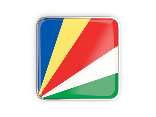 Square icon with metallic frame. Download flag icon of Seychelles at PNG format