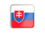 Slovakia. Square icon with metallic frame. Download icon.