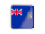 South Georgia and the South Sandwich Islands. Square icon with metallic frame. Download icon.