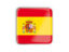 Spain. Square icon with metallic frame. Download icon.