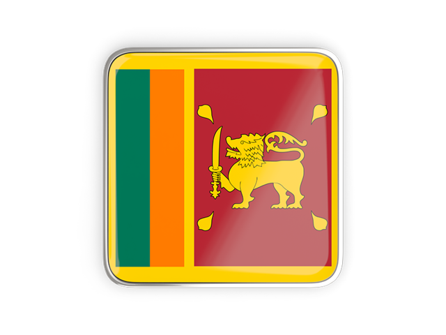Square icon with metallic frame. Download flag icon of Sri Lanka at PNG format