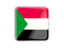 Sudan. Square icon with metallic frame. Download icon.