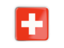 Switzerland. Square icon with metallic frame. Download icon.