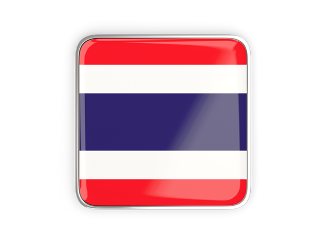 Square icon with metallic frame. Download flag icon of Thailand at PNG format