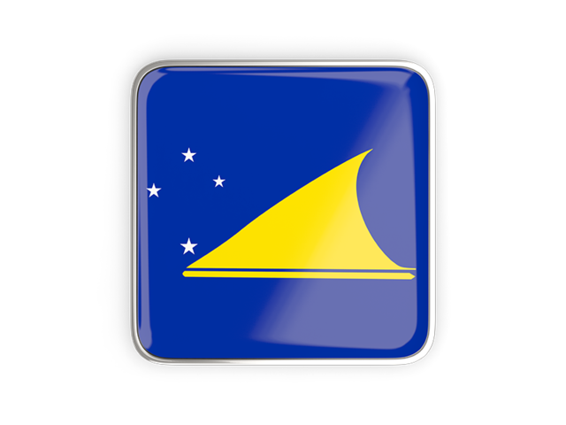Square icon with metallic frame. Download flag icon of Tokelau at PNG format