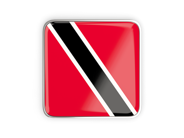 Square icon with metallic frame. Download flag icon of Trinidad and Tobago at PNG format