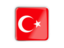 Turkey. Square icon with metallic frame. Download icon.