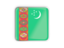 Turkmenistan. Square icon with metallic frame. Download icon.