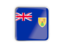 Turks and Caicos Islands. Square icon with metallic frame. Download icon.
