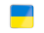 Ukraine. Square icon with metallic frame. Download icon.