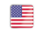 United States of America. Square icon with metallic frame. Download icon.