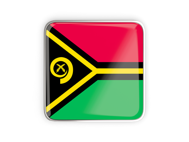 Square icon with metallic frame. Download flag icon of Vanuatu at PNG format