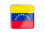 Venezuela. Square icon with metallic frame. Download icon.