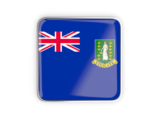 Square icon with metallic frame. Download flag icon of Virgin Islands at PNG format