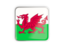 Wales. Square icon with metallic frame. Download icon.