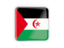 Western Sahara. Square icon with metallic frame. Download icon.