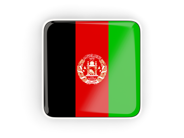 Square icon with frame. Download flag icon of Afghanistan at PNG format