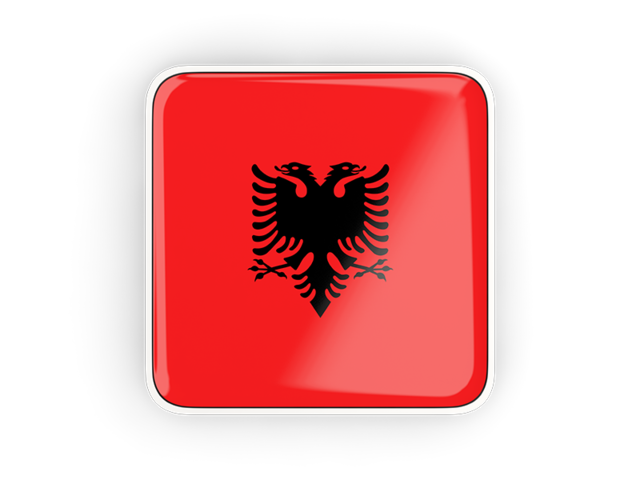 Square icon with frame. Download flag icon of Albania at PNG format