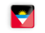 Antigua and Barbuda. Square icon with frame. Download icon.