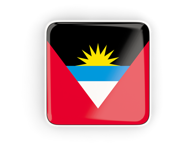 Square icon with frame. Download flag icon of Antigua and Barbuda at PNG format