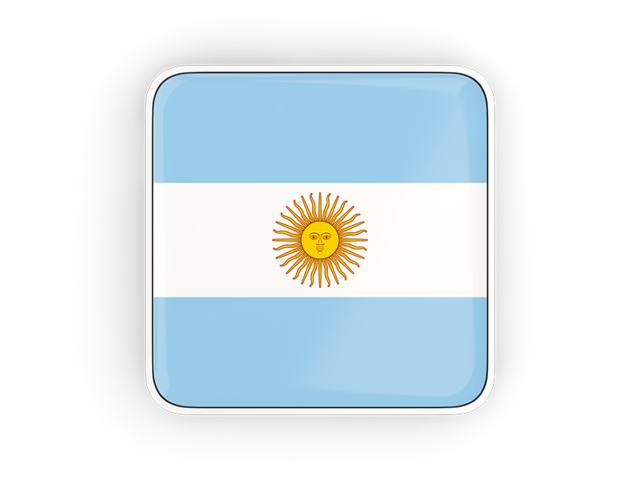 Квадратная иконка с рамкой. Скачать флаг. Аргентина