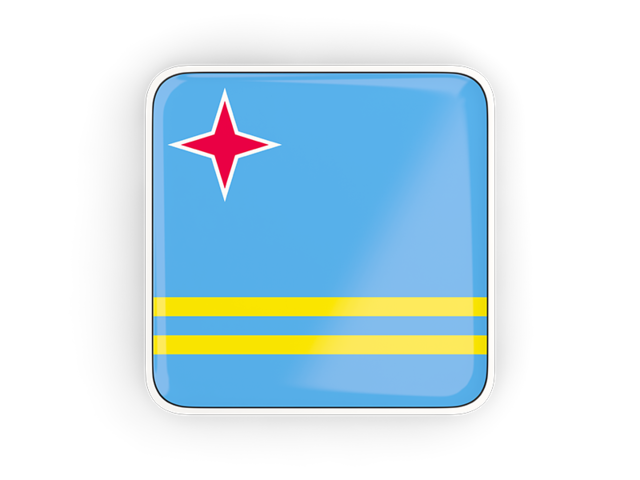 Square icon with frame. Download flag icon of Aruba at PNG format