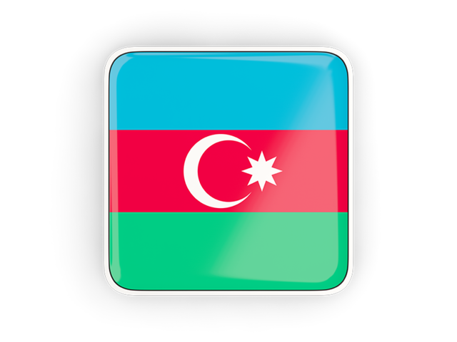 Square icon with frame. Download flag icon of Azerbaijan at PNG format