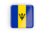 Barbados. Square icon with frame. Download icon.