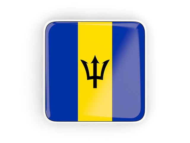 Квадратная иконка с рамкой. Скачать флаг. Барбадос